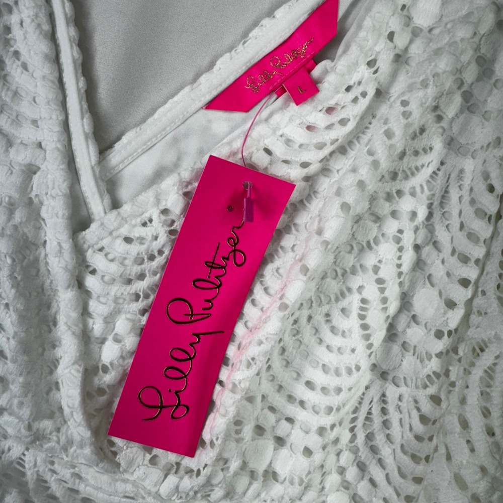 Women's Large Lilly Pulitzer Parigi Skort Romper Resort White NWT cottage core - Picture 3 of 5